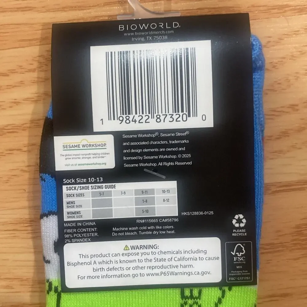 Bioworld Sesame Street and Friends Crew Socks
